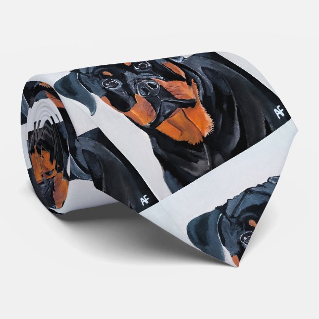 Rottweiler Painting by Alfred Fox Tie (Rolled)