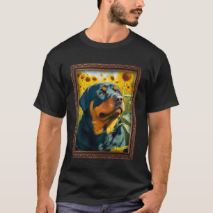 Rottweiler Painting Sunflower Flower Mom Women Flo T-Shirt