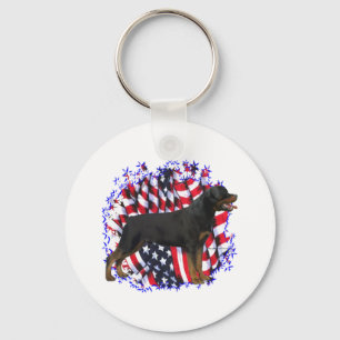 Rottweiler Patriot Key Ring