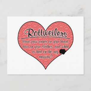 Rottweiler Paw Prints Dog Humour Postcard