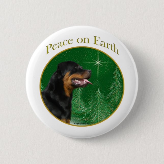 Rottweiler Peace 6 Cm Round Badge (Front)