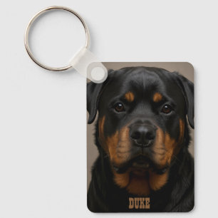 Rottweiler Personalised Photo Name Key Ring