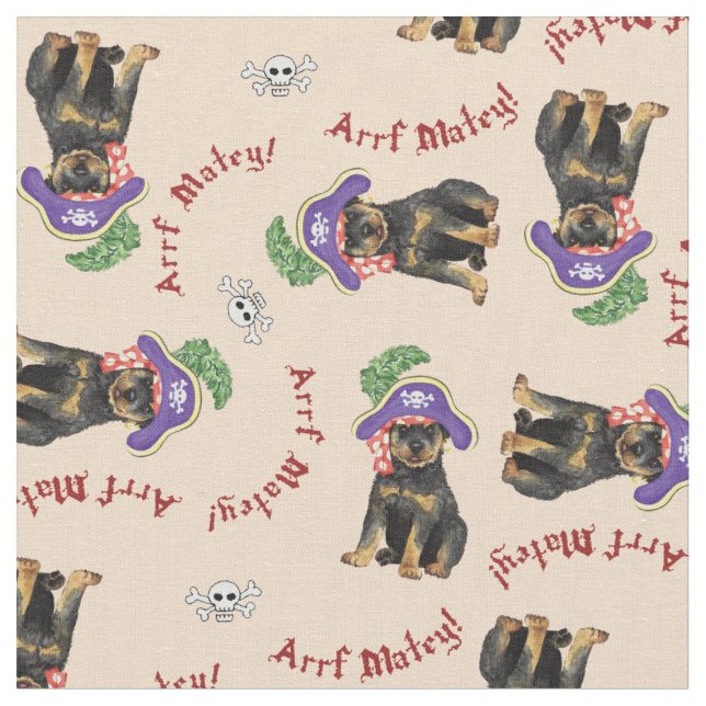 Rottweiler Pirate Fabric (Close Up)