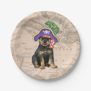 Rottweiler Pirate Paper Plate