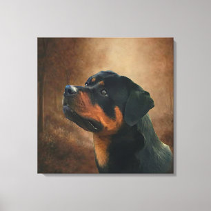 Rottweiler plaque canvas print