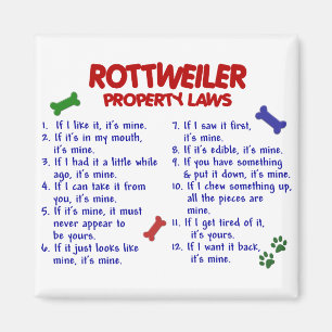 ROTTWEILER Property Laws 2 Magnet