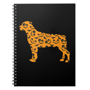 Rottweiler Pumpkin BatShaped Funny Scary Halloween Notebook