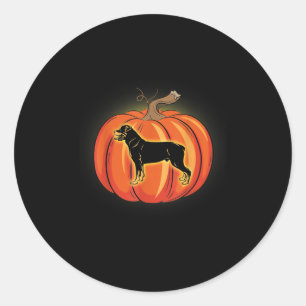 rottweiler pumpkin halloween costume dog lover classic round sticker