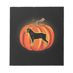 Rottweiler Pumpkin Halloween Costume Dog Lover Notepad