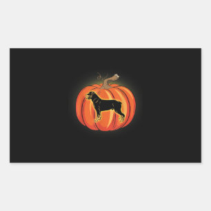 rottweiler pumpkin halloween costume dog lover rectangular sticker