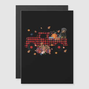 Rottweiler Pumpkin Truck Thanksgiving Halloween Magnetic Invitation