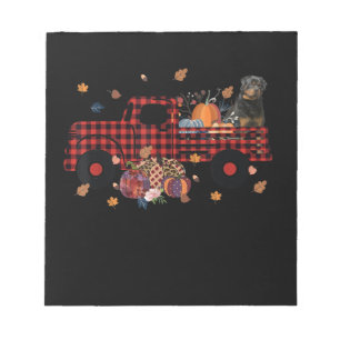Rottweiler Pumpkin Truck Thanksgiving Halloween Notepad
