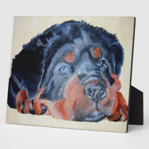 Rottweiler Puppy Artistic Pet Portrait Plaque