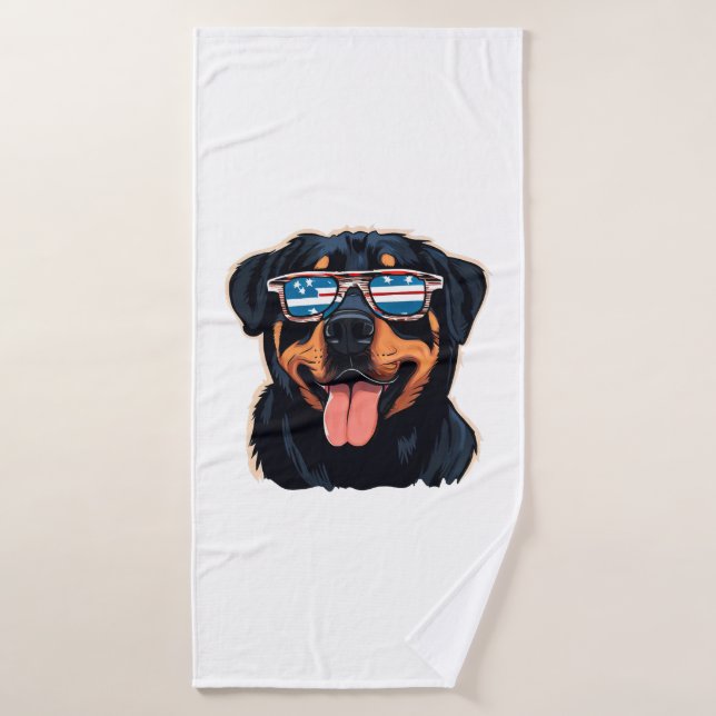 Rottweiler Puppy Bath Towel (Bath Towel)