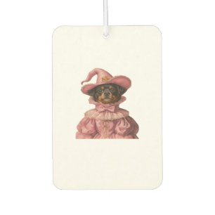 Rottweiler Puppy Dressed as a Pink Witch � Cute Ha Car Air Freshener