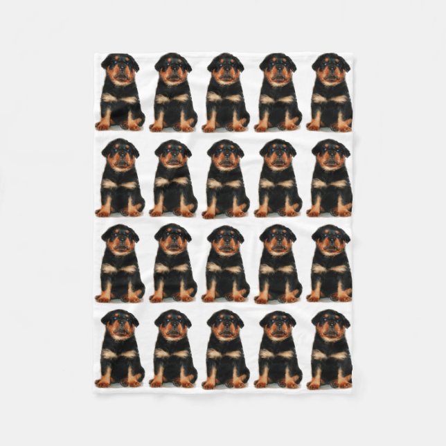 Rottweiler puppy Fleece blanket (Front)
