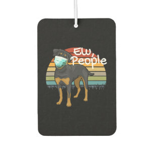 Rottweiler Puppy with Mask - People - Rottweiler Car Air Freshener