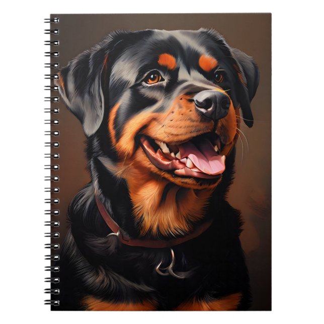 Rottweiler Realism Art Portrait Notebook (Front)