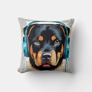 Rottweiler Records Throw Pillow w/ QR Code On Back