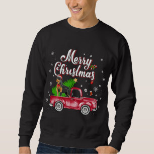 Rottweiler Retriever Rides Red Truck Christmas Paj Sweatshirt