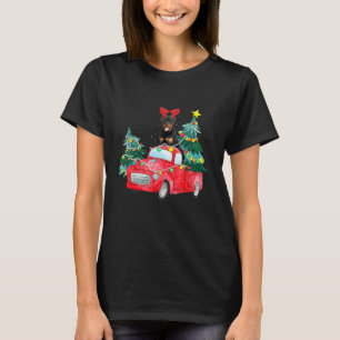 Rottweiler Ride Red Truck Christmas Dog  Xmas Paja T-Shirt