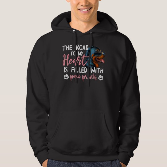 Rottweiler Road To My Heart  Dog Owner  Graphic Hoodie (Front)
