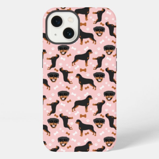 Rottweiler Rottie Cute Dog Pattern Case-Mate iPhon iPhone Case (Back)