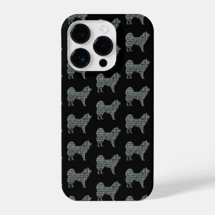 Rottweiler Rottie Cute Dog Silhouette Grid Black iPhone 14 Pro Case