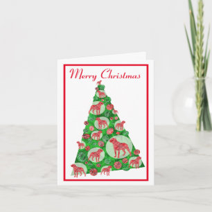 Rottweiler Rottie Dog Silhouette Christmas Tree Gr Card