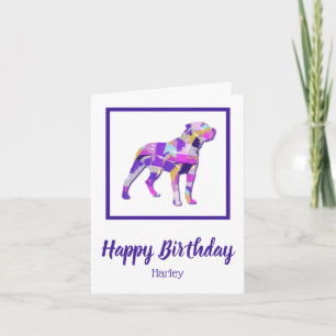  Rottweiler Rottie Dog Silhouette Cute Purple PY&B Card