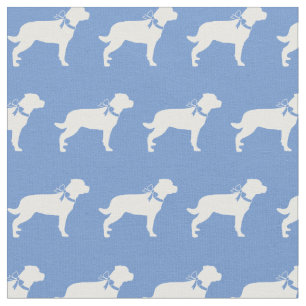 Rottweiler Rottie Dog Silhouette Pet Light Blue Fabric