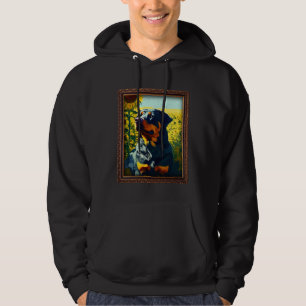 Rottweiler Rottie Painting Sunflower Flower Mom Wo Hoodie