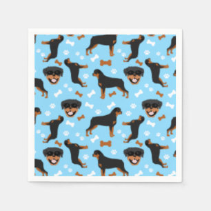 Rottweiler Rotties Dog Pattern  Napkin