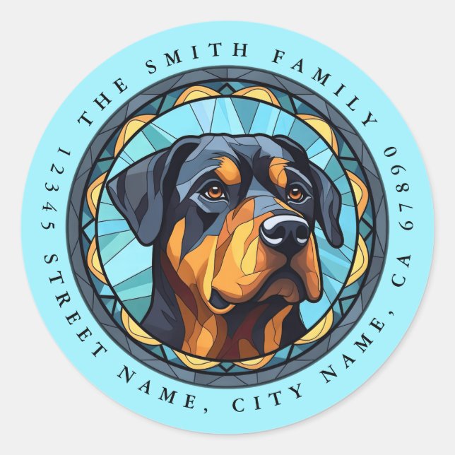 Rottweiler Round Stickers (Front)