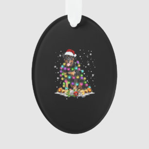 Rottweiler Santa Christmas Tree Lights Xmas Ornament