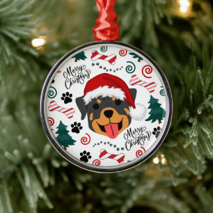 Rottweiler Santa Hat Christmas Ornament Keepsake