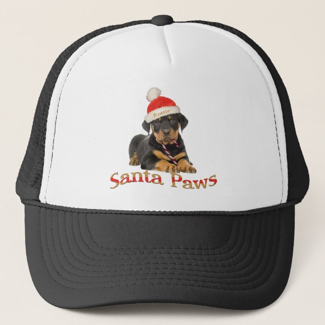 Rottweiler Santa Paws Apparel Trucker Hat (Front)