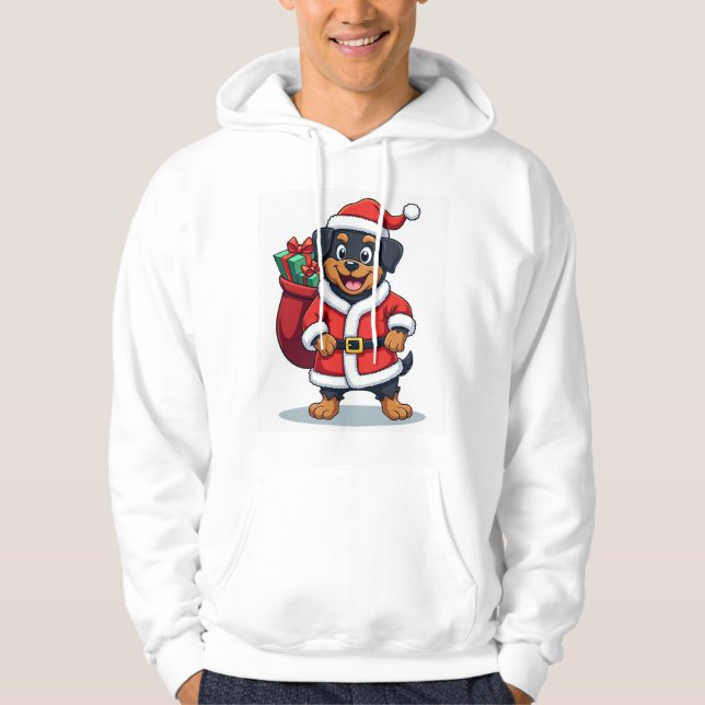 Rottweiler Santa�s Helper Hoodie (Front)