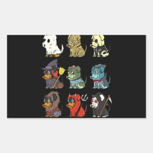 rottweiler scary costumes funny dog halloween gift rectangular sticker