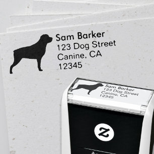 Rottweiler Silhouette Return Address Self-inking Stamp