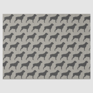 Rottweiler Silhouettes Pattern Grey Tissue Paper