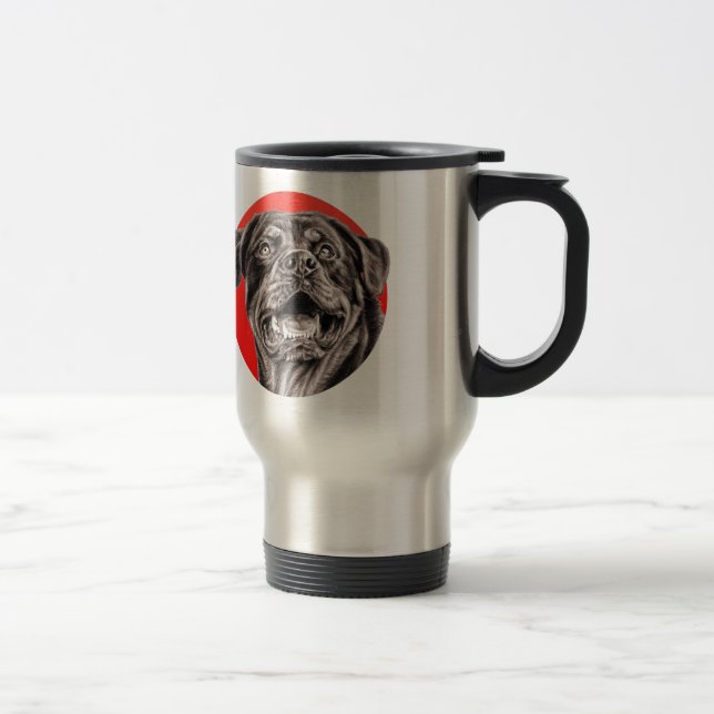 Rottweiler Sketch Travel Mug (Right)