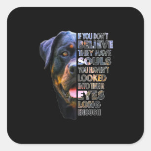 Rottweiler Soul I Love Rotties Dog Lover Square Sticker