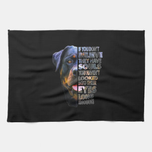 Rottweiler Soul I Love Rotties Dog Lover Tea Towel