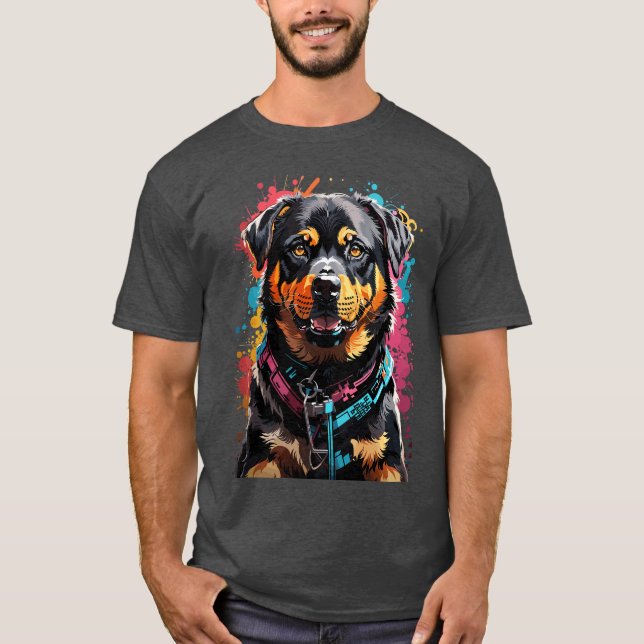 Rottweiler  splash colour T-Shirt (Front)