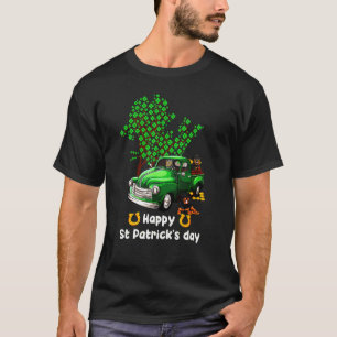 Rottweiler St Patricks Day Truck Shamrock Paw Dog T-Shirt