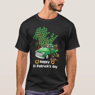 Rottweiler St Patricks Day Truck Shamrock Paw Dog T-Shirt