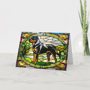 Rottweiler Stained Glass Card