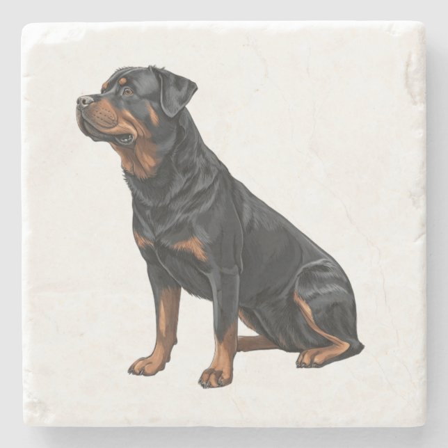 Rottweiler Stone Coaster (Front)