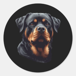 Rottweiler Stunning Dog Head Art Classic Round Sticker